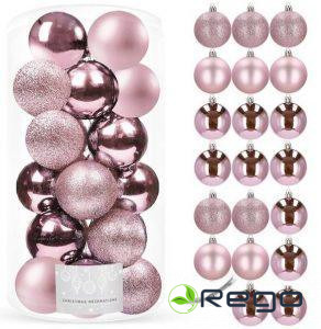 Springos Ziemassvētku rotājumi CA0098 4cm 20gab rozā