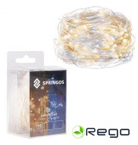 Springos Ziemassvētku lampiņas CL01018 100LED, auksti balta+silti balta, 9,9m