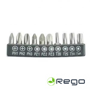 Dedra 18A07S10 Skrūvgriežu uzgaļu komplekts25mm; PH1/2/3, PZ1/2/3, T20/25/30/40