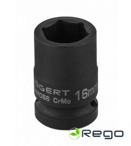 Hogert HT4R066 Īsā triecienuzmava 1/2" 16mm, Cr-Mo tērauds