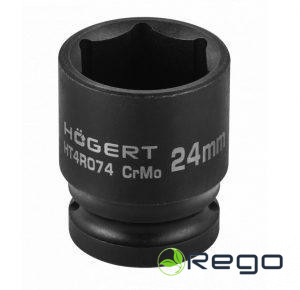 Hogert HT4R074 Īsā triecienuzmava 1/2" 24mm, Cr-Mo tērauds