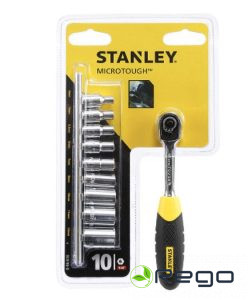 Stanley muciņu kompl.+rokturis 1/4'' 11 gab.