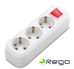 Rozešu bloks Makel, 3-viet., a/z, ar slēdzi, balts