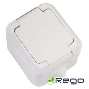 Rozete ar vāku Makel, a/z, IP44, balta, v/a (0001873)