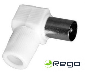 CS 1001 TV antenas spraudnis,vada, lenķis 90*, balts (MINIM. 10) L