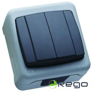 Slēdzis Makel dubultais, IP55, pelēks, v/a (0004151)