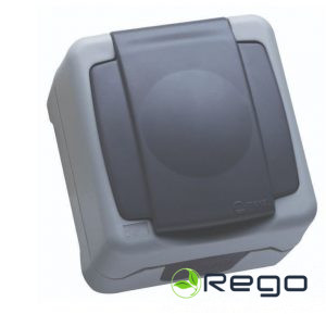 Rozete ar vāku, Makel, IP55, pelēka, v/a (0004154)