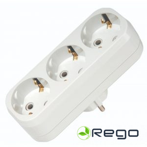 Adapteris Makel, 3-viet., a/z, balts, (0006033)