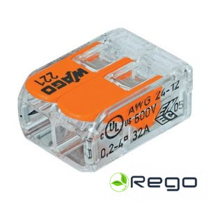 Wago Klemmes, 221-412, 32A, 2-viet., 0.2-4mm2 1gab. (0007695)