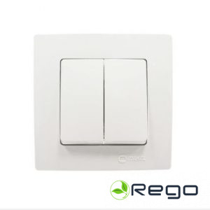 Slēdzis Makel Lillium natural,kare,dubults,balts