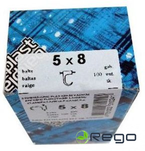 Stiprinājums plakaniem vadiem BP, KS, balts, 5x8mm, 2.0x20mm, (100)