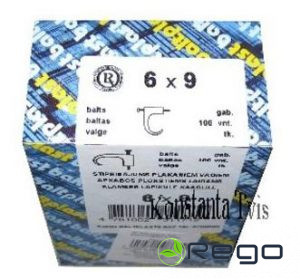 Stiprinājums plakaniem vadiem BP, KS, balts, 6x9mm, 2.0x20mm, (100