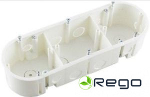 Nozarkārba PP, reģipšu, 3-viet., balts, 205x60x44mm