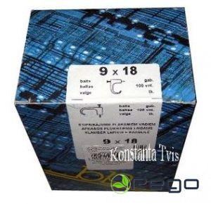 Stiprinājums plakaniem vadiem BP, KS, balts, 9x18mm, 2.0x25mm, (100)