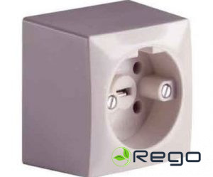 Rozete ABL, 16A, 1-viet., Perilex, balts, v/a