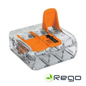 Wago Klemmes, 221-413, 32A, 3-viet., 0.2-4mm2, 1gab.