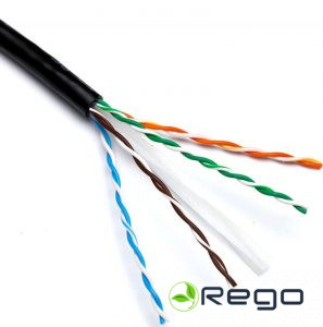 Kabelis UTP Cat5, 4x2x0.5mm melns, āra