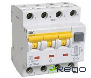Strāvas noplūdes slēdzis IEK, 4C, 16/0.03A, A, 400V, 6kA