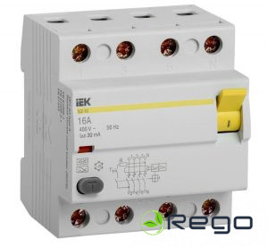 Strāvas noplūdes slēdzis IEK, 40/0.03A, 4P, AC, 400V, 4.5kA
