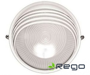 Gaismeklis mitrumizturīgs E27, IEK, 1307, 60W, IP54, balts, apaļš 1/2 siets