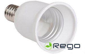 Adapteris spuldzēm E14-E27, IEK, IP20, balts, plastmasa 0020256