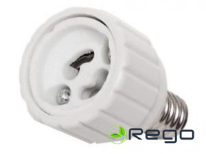 Adapteris spuldzēm E14-GU10, balts, Brillight