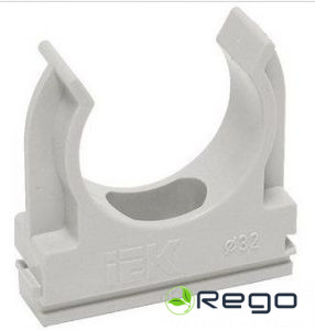 Turētājskava caurulēm IEK, CF25, pelēks, 25mm, (100)