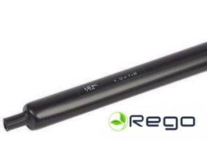 Caurule termo IEK, melna, 12/3 4:1, ar līmi