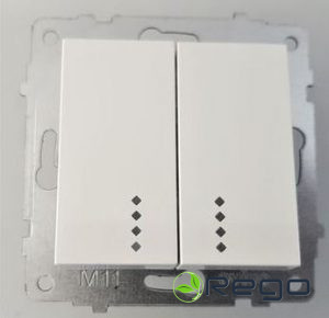 Slēdzis Ovivo, dub., (mehānisms), balts, ar apg.