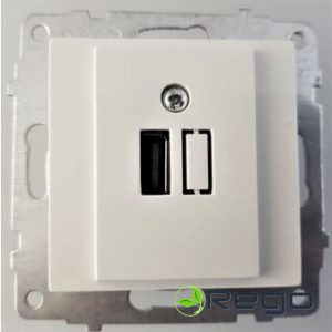 Rozete Ovivo, USB, (mehānisms), balta