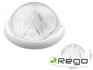 Plafons E27 Max 60W, IP20, balta, apaļa, D220mm, plastmasa