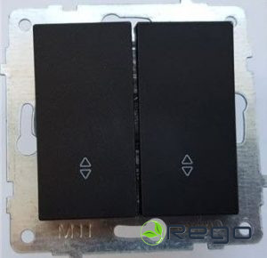 Pārslēdzis Ovivo, 2-taust., (mehānisms), melns