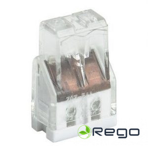 Klemmes IEK, Universal, 24A, 450V, IP20, balta, 2x0.5 - 2.5, Al/Cu, ar fiksātoru