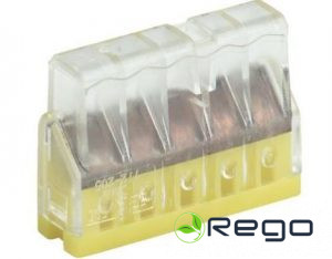 Klemmes IEK, Universal, 24A, 450V, IP20, dzeltena, 5X0.5 - 2.5, Al/Cu, ar fiksāt