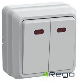 Slēdzis IEK, dub., OKTAVA, balts, v/a, ar apg., (36)