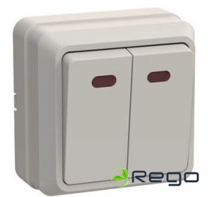 Slēdzis IEK, dub., OKTAVA, krēmkrāsa, v/a, ar apg., (36)