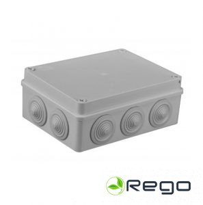 Nozarkārba, S-BOX, ar ievadiem, IP65, pelēka, v/a, 190x140x70mm (0026784)