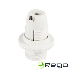 Patrona spuldzēm E14, IEK, 2A, IP20, balts, ar gredzenu