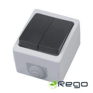 Slēdzis, Horoz, ATOM, dub., IP54, pelēks, v/a