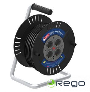 Pagarinātājs Horoz, 4-viet., 3x2.5mm2, 40m, melns, spole (0027084)