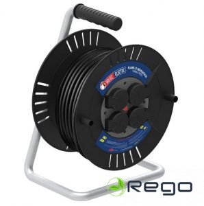 Pagarinātājs Horoz, 4-viet., 3x2.5mm2, 40m, IP44, melns, spole