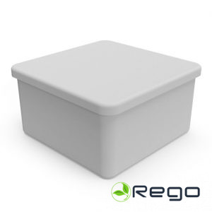 Nozarkārba, Mutlusan, ar vāku, pelēka, v/a, 85x85x48mm (0027180)