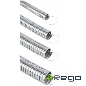 Caurule gofrēta metāla, Mutlusan, melna, ar trosīti, 18mm, 50m (0027185)