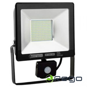 Prožektors, LED, Horoz, ASLAN, 50W, 5500lm, 6400K, IP65, melns, ar PIR sensoru