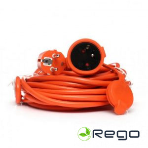 Pagarinātājs Horoz, 1-viet., 20m, a/z, IP44, oranža, 3x1.5mm (0027398)