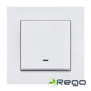 Slēdzis EXEN, KARELL, ar apgaismojumu, balts, z/a (0027482)