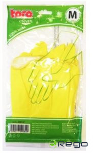 Gumijas cimdi M 36g dzelteni