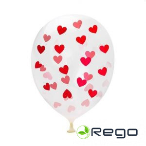 Baloni lateksa ar sirds printu/5gab 30cm/23g(48/96)