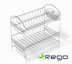 Trauku žāvētājs ar baltu paplāti 2 stāvi 48x23x43cm