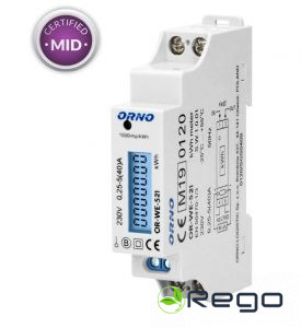 Skaitītājs OR-WE-521 1F 40A ar MID sertifikātu 18x110x60mm
